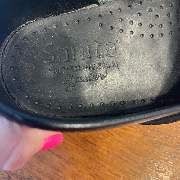 Sanita pebbled charcoal gray metallic slip on clog size 38 women’s 7 - Picture 9 of 9